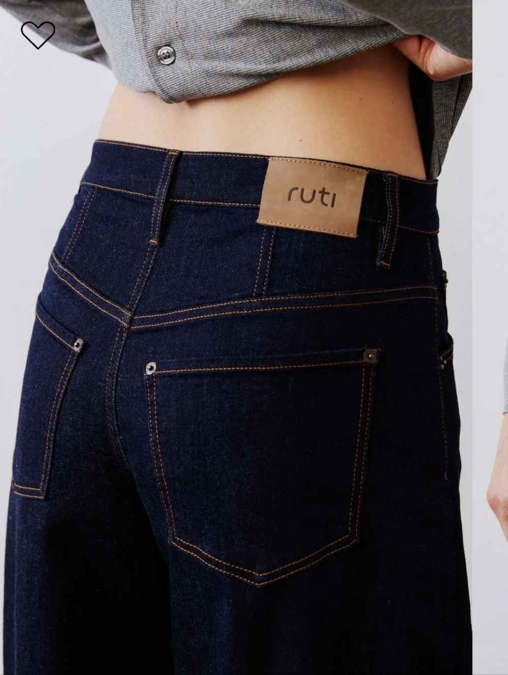Ruti The Petite FearlessWide Leg Barrel Jeans 2.0 Dark Blue Wash Size 16p - Picture 9 of 9